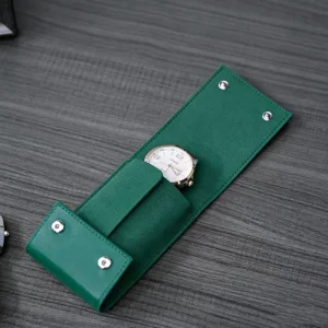 Single Leather Travel Pouch Portable Watch Storage Case for 1 Slot Watch Boxes & Cases