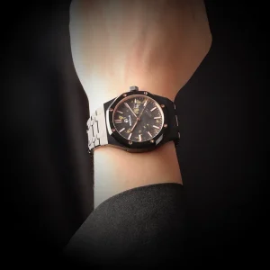 Size 41*51.5mm Ceramic Men’s Mechanical Watch Miyota 9015 Movement Luminous Gold Pointer Dial Sapphire Glass