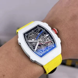 Skeleton Automatic Mechanical Men’s Sports Watch Carbon Fiber Case Nylon Strap Ultra-Thin 7.8mm