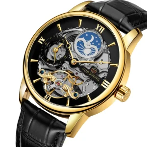 Skeleton Automatic Watch Moon Phase Tourbillon Mechanical Watch for Wristwatches Mens Watch