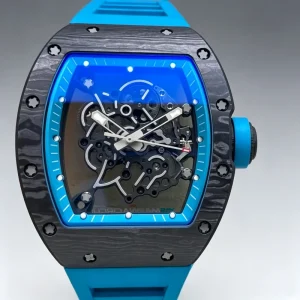 Skeleton Chronograph Watch Black Blue Tonneau Automatic Mechanical Watch Waterproof Sports Men Unisex Watch