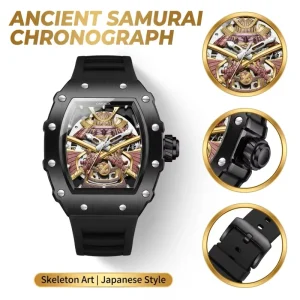 Skeleton Men Watch Style Case Large Dial Fashion Trendy Silicone Strap Men’s Mechanical Wristwatch
