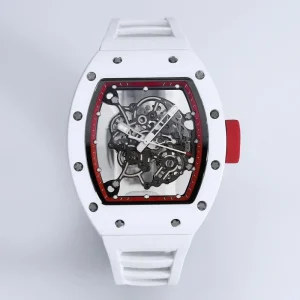 Skeleton Watch Red Black Manual Mechanical Watch for Men