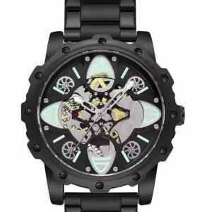 Skeleton Wrist Watch for Men New Style Luxury Stainless Steel Reloj Movement 45mm Dial Diameter 22mm