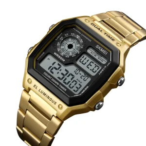 Skmei 1335 Double Time Digital Wristwatch Luminous 5Bar Waterproof Designer Luxury Business Mens Style Watches for Men Relojes