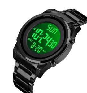 Skmei 1611 Luxury Men’s Gold Digital Watch with Water Resistant Stop Watch & Alarm Stainless Steel Band
