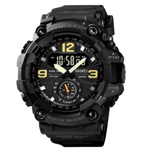 Skmei 1637 Army Green Sport Digital Watch for Men Waterproof 50 Meters Multifunction Alarm Stopwatch Customized Logo