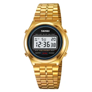 Skmei 2146 Men’s LED Digital Watch Water Resistant Alarm Stainless Steel Band China Supplier