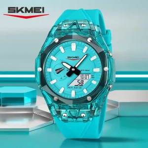 Skmei 2411 Outdoor Sport Style Dual Time Waterproof Silicone Strap Men’s Quartz Watch