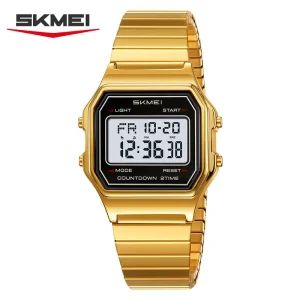 Skmei 2465 Man Digital Watch Stainless Steel Band Waterproof Multifunction Storage Sports Wrist Watch