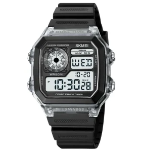 Skmei Digital Men Watch Sport Waterproof 2Time Chrono Alarm Date Week Led Light Countdown Time 12/24 Hour Women Watch