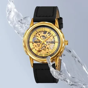 Skmei M035 Men’s Mechanical Watch Steel Band Water Proof Hollow Casual Design with Luxury Dial