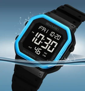 Skmei Men’s Luxury Fashion Sports Watch Simple Waterproof Digital Watch with ABS Case Plastic Band Alarm Stop Watch