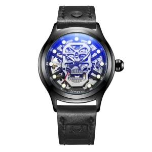 Skull Watch for Men Automatic Skeleton Watch Leather Wrist Fashion Luxury Custom Watch