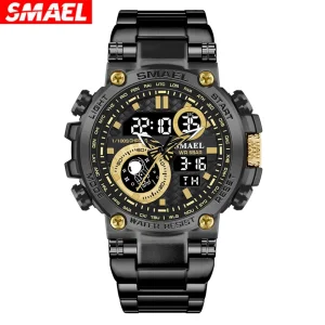 Smael 8095 Men’s Watch 50M Waterproof Watch for Men with Chronograph Alarm Multifunctional Business Male Wristwatch
