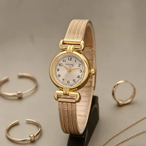 Small Dial Round Niche Women’s Watch Female Style Wheat Ear Retro Student Quartz Watch
