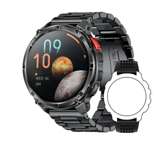 Smart Watch IP68 Waterproof HR Sleep Health Monitor BT Call LED Flashlight Compass Remote Cam Sports Long Battery Multi function
