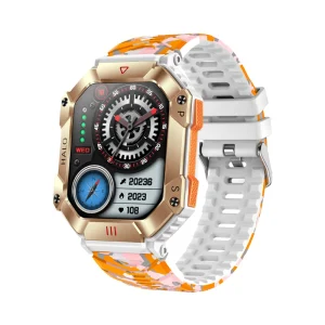 Smart Watch KR80 Camouflage Strap 650mAh Battery BT Calling Compass Barometer Outdoor Fitness Tracker Smartwatch