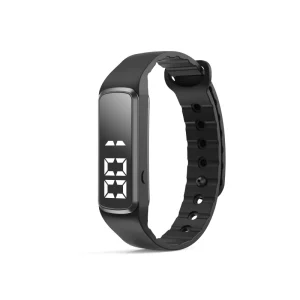 Smart Wrist Watch, Black, Men, Vibrating LED Watch with 3D Pedometer