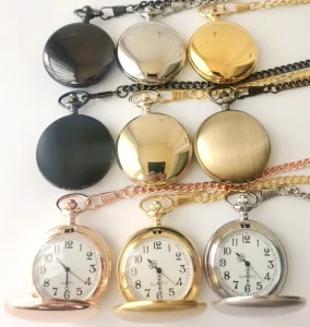 Smooth 9 Colors Alloy Men Quartz Classic Fob Polished Pocket Watches