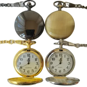 Smooth and Bright Fashion Retro Two faced Quartz Pocket Watches