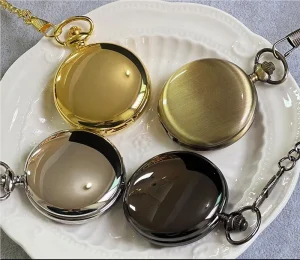 Smooth and Bright Fashion Retro Two faced Quartz Pocket Watches