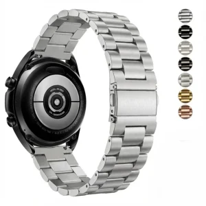 Solid Link 304L Silver Smart Watch Band 20mm Compatible with Samsung Galaxy Watch 8 / 7 / 6 40mm 44mm Men’s Watch Strap