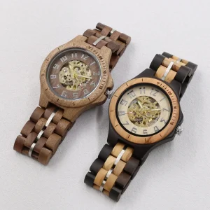 Solid Wood Men’s Watches Wood Mechanical Watch Wristwatch