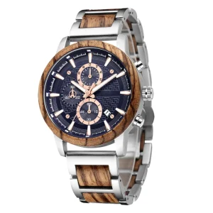 Solid Wood Men’s Wood Wristwatch Wood Quartz Watch