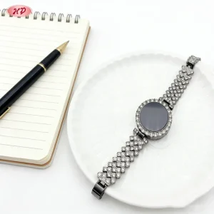 Sparkling Zircon Watch Jewelry for Women Wrist Watch 18K Gold Plated Vintage Engagement Wedding Gift Jewelry