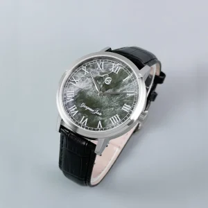 Special Automatic Mechanical Wrist Watch Rare Seraphinite Dial 50 Meters Waterproof Sapphire Glass Stainless Steel Alloy Case