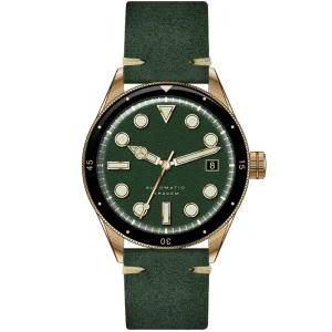 Special Design Stainless Steel Retro Convex Mirror Men’s Automatic Watch with Nylon Strap