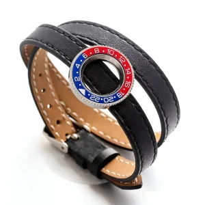 Speedometer Watches Bezel Wristband Long Leather Bracelet