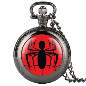 Spider Design Necklace Chain Clock Pendant Vintage Steampunk Quartz Pocket Watch with Chain for Kis Gift