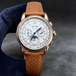Sport Business Moonphase Mens Watch Automatic Movement Leather Reloj Hombre