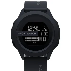 Sport Watch Men Digital Wristwatch Luminous Date Week Stopwatch Waterproof Business Clock 40mm Dial Display Silicone Band