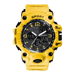 Sports Men’s Quartz Watch Waterproof Wristwatch for Men Outdoor Sport Watch LED