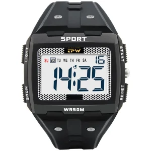 Sports Watch Big Dial Multifunction Waterproof Digital Men Watch Sturdy Wrist Watch Men’s Clock Reloj Hombre