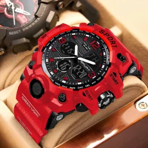 Sports Watches for Men Outdoor Sports Waterproof LED Electronic Watch Rubber Student Digital Multifunction Watch