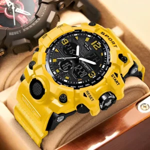 Sports Watches for Men Outdoor Sports Waterproof LED Electronic Watch Rubber Student Digital Multifunction Watch