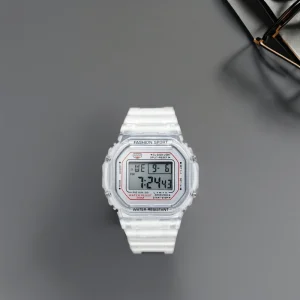 Sports Wrist Watch Japan Black Waterproof Gold Digital Plastic Square