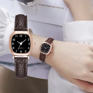 Square Fashion Women’s Quartz Watch with Alloy Case and Acrylic Band Korean Style