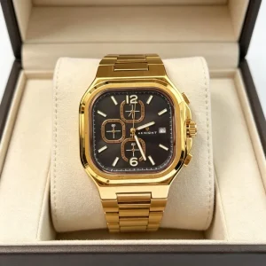 Square Quartz Watch for Men Stainless Steel 42mm Luminous Wrist Watch Waterproof Business