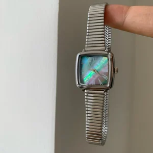 Square Shaped Watch Silver with a Sense of Luxury Niche Elegant Women’s Watch Casual Watch Watch