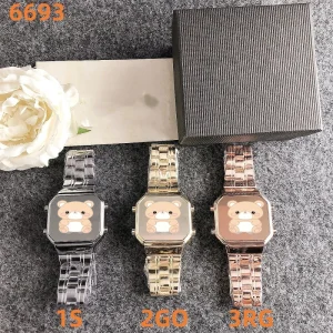 Square-shaped stylish quartz watch solid color simple and classic stainless steel women’s watch