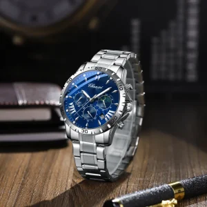 Stainless Steel 20mm Water Resistant Sapphire Crystal Mechanical Watch Multi Functional Dials Date
