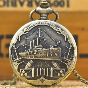 Stainless Steel Antique Quartz Dial Pocket Watch Round Case Men’s Necklace Corsair Design Teen Boys Christmas Gift