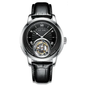 Stainless Steel Automatic Tourbillon Mechanical Wristwatch for Men