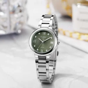 Stainless Steel Band Diamond Women’s Watch Luxury Ice Crystalline Blue Quartz Watches Elegant Ladies Wristwatch (WA349)