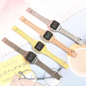 Stainless Steel Band Digital Watch Touch Screen Luminous LED Watch